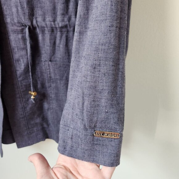 St. John Sport Linen Blend Jacket Pant Set - Picture 5 of 11